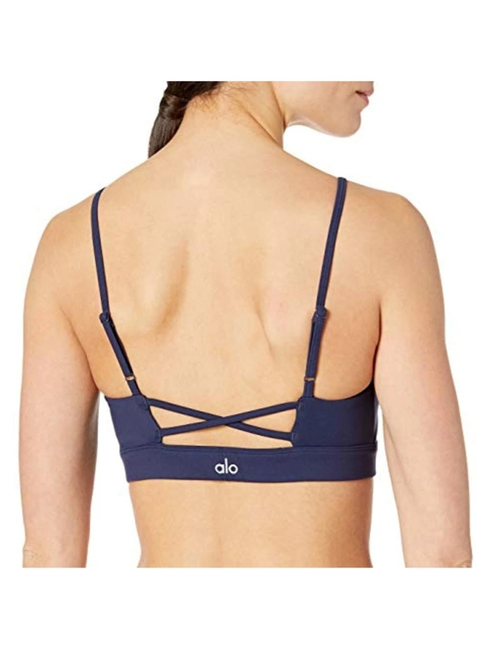 Alo Yoga Sports Bra Size Small 274096 Women's Interlace Rich Navy - Picture 2 of 9